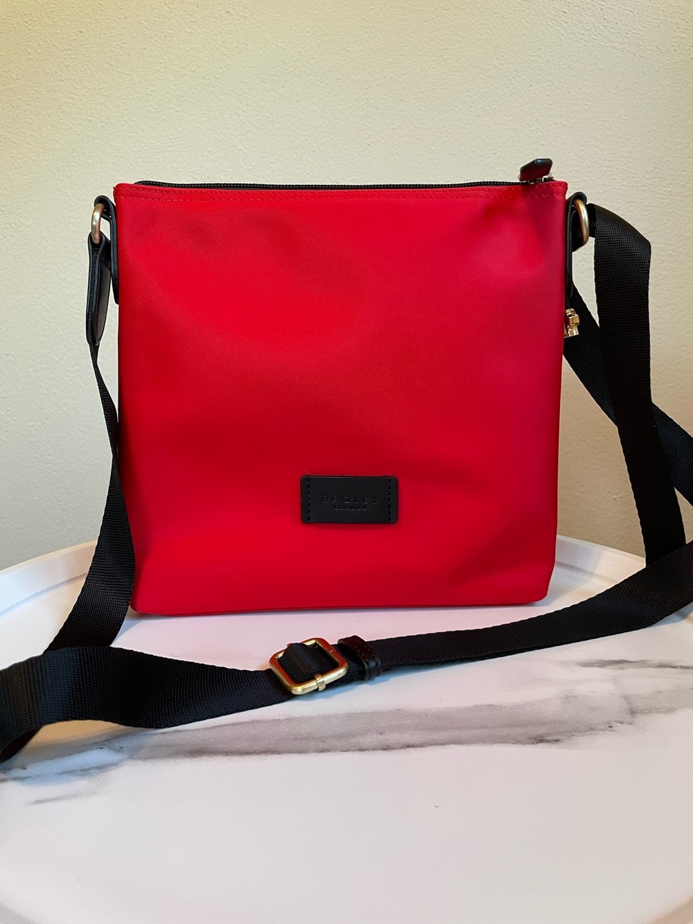 Radley London Red Nylon Crossbody Bag - Sleek Everyday Shoulder Bag